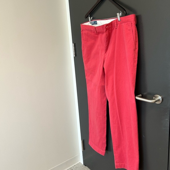 Polo Ralph Lauren NWOT 38/32 salmon m/red cotton classic khakis ultra preppy - Picture 3 of 13